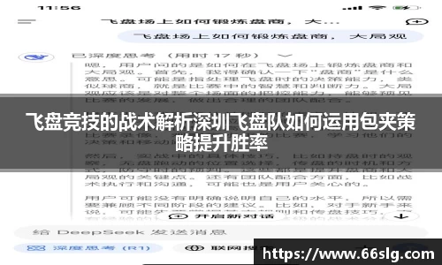 飞盘竞技的战术解析深圳飞盘队如何运用包夹策略提升胜率